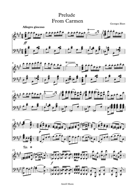 Prelude From Carmen For Piano Page 2