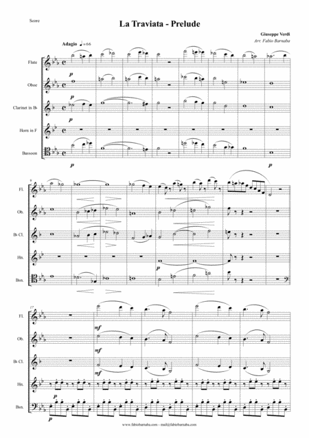 Prelude From La Traviata For Woodwind Quintet Page 2