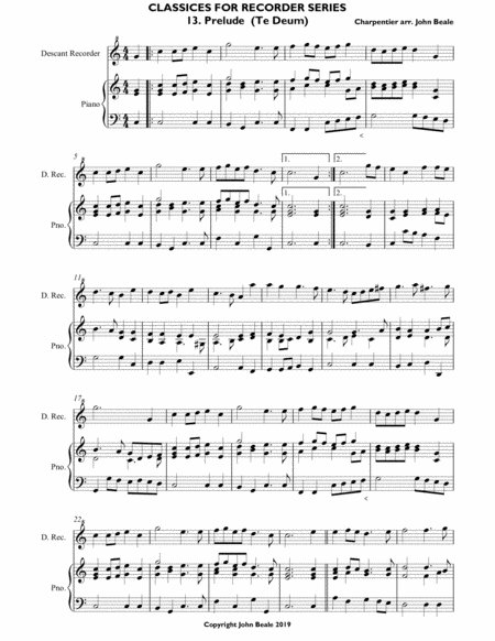 Prelude Te Deum Arranged For Descant Recorder Page 2