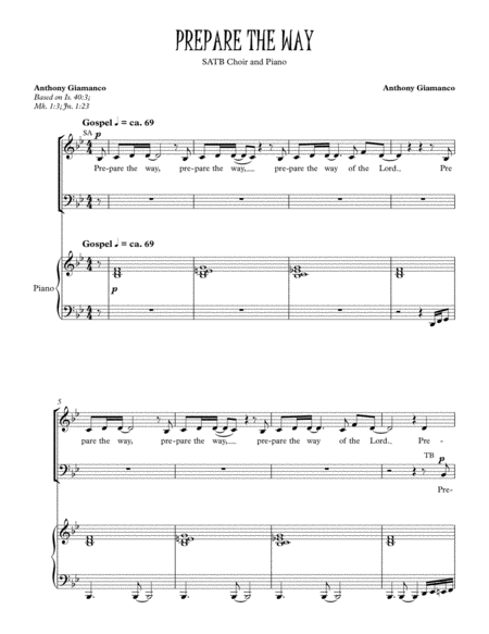 Prepare The Way Satb Choir And Piano Page 2