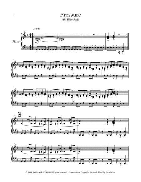 Pressure Arranged For Piano Solo Page 2