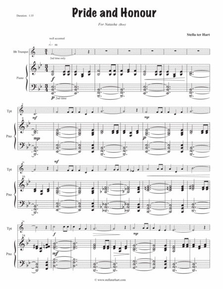 Pride And Honour Trumpet Solo Advanced Beginner Junior Level Page 2