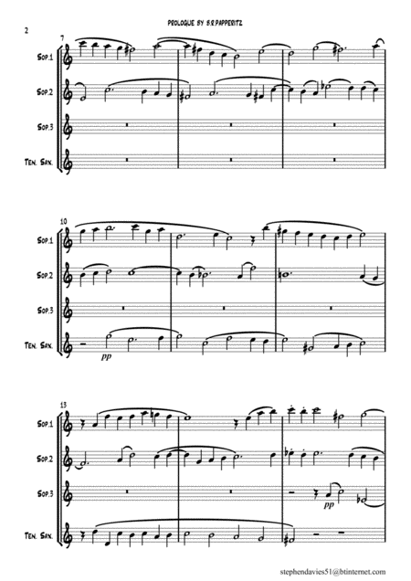 Prologue By Dr Benjamin Robert Papperitz 1826 1903 For 3 Soprano Saxophones And 1 Tenor Saxophone Page 2