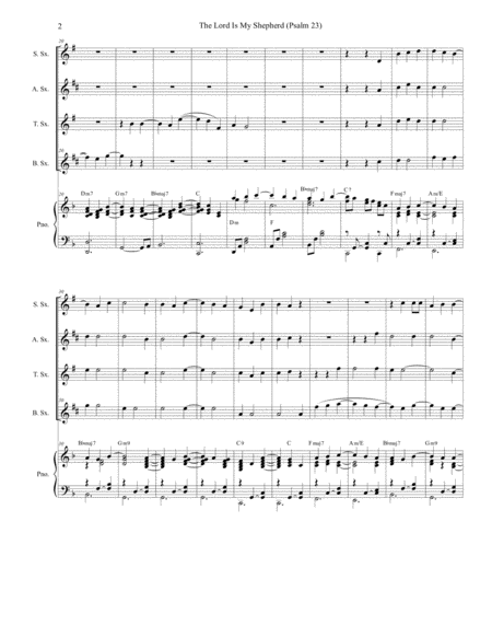 Psalm 23 Theme From The Vicar Of Dibley For Saxophone Quartet Piano Page 2