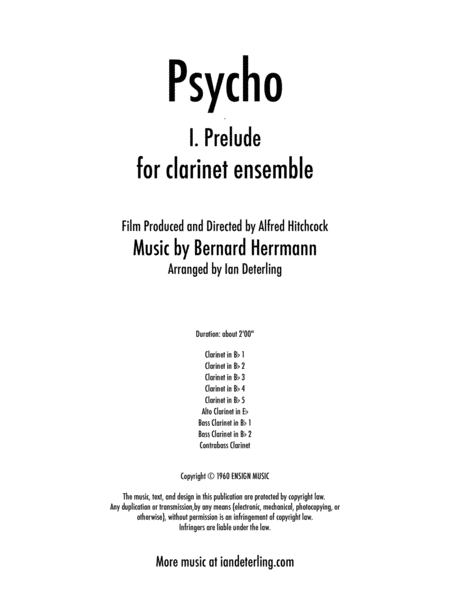 Psycho I Prelude Clarinet Ensemble Page 2