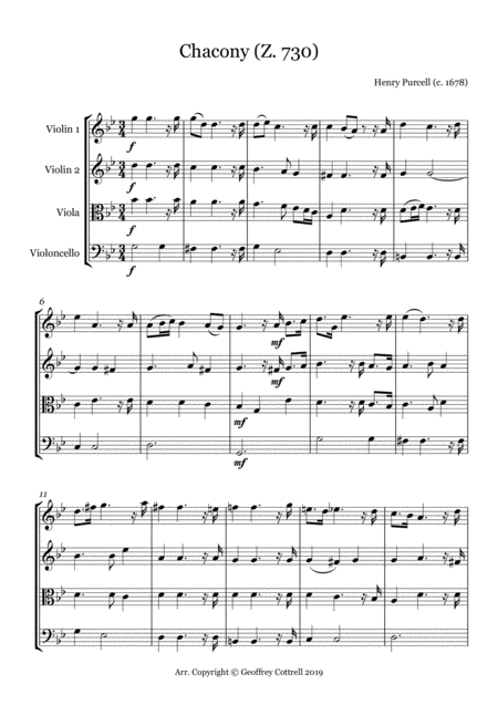 Purcells Chacony Arranged For String Quartet Page 2