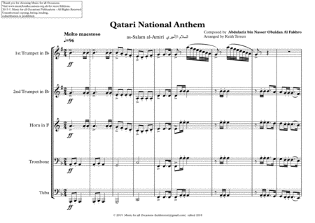 Qatari National Anthem As Salam Al Amiri For Brass Quintet Page 2