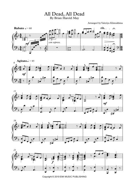 Queen All Dead All Dead For Piano Solo Page 2