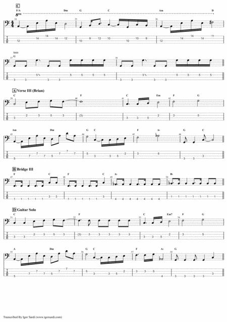 Queen Let Me Live Accurate Bass Transcription Whit Tab Page 2