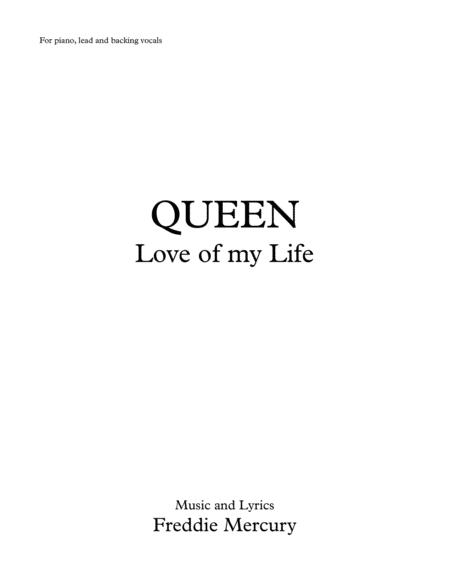 Queen Love Of My Life For Lead Singer Piano And Backing Vocals Page 2