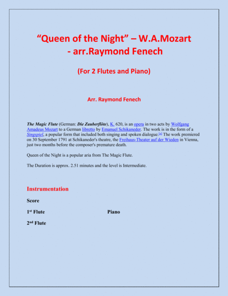 Queen Of The Night From The Magic Flute 2 Flutes And Piano Page 2