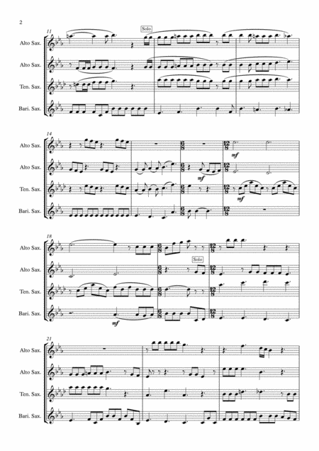 Queen Somebody To Love Saxophone Quartet Page 2