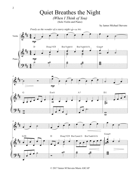 Quiet Breathes The Night Violin Piano Page 2