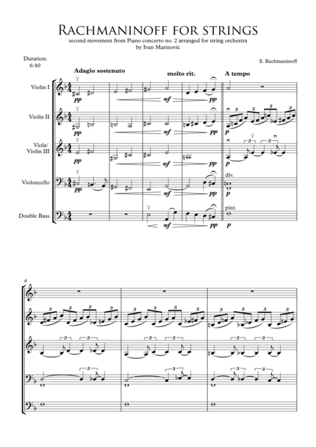 Rachmaninoff For Strings Page 2