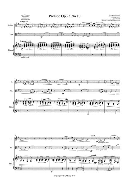 Rachmaninoff Prelude Op23 No10 Clarinet Viola Piano Page 2