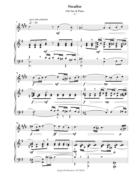 Rachmaninoff Vocalise For Alto Sax Piano Page 2