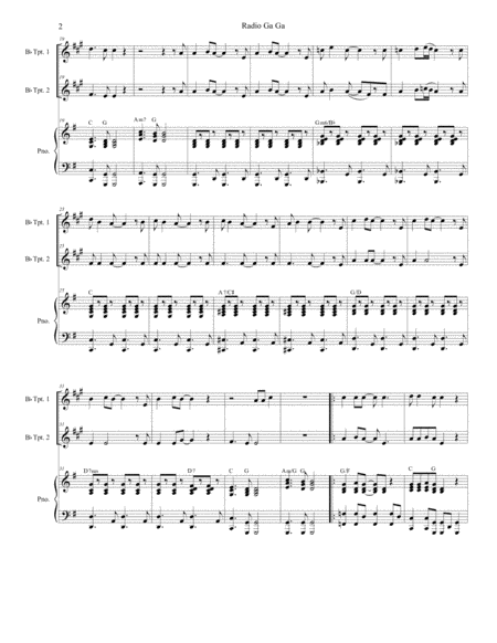 Radio Ga Ga Duet For Bb Trumpet Page 2