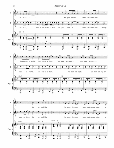 Radio Ga Ga Duet For Soprano And Tenor Solo Page 2