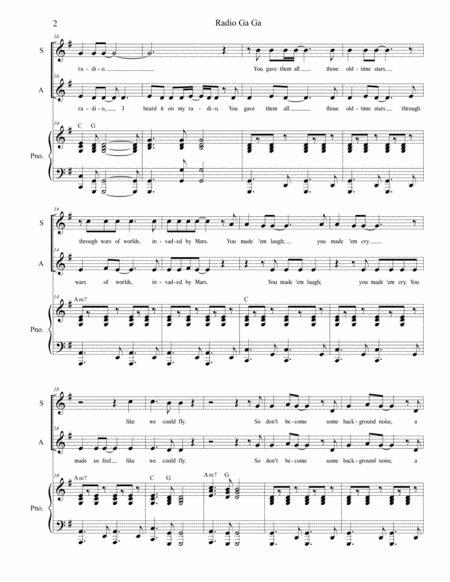 Radio Ga Ga For 2 Part Choir Sa Page 2