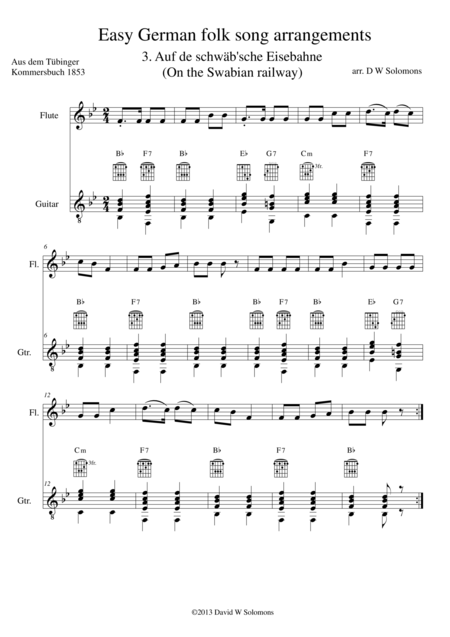 Railway Song Auf De Schwaeb Sche Eisebahne For Flute And Guitar Page 2