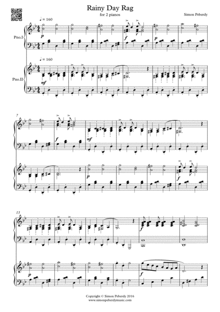 Rainy Day Rag For 2 Pianos 4 Hands Page 2