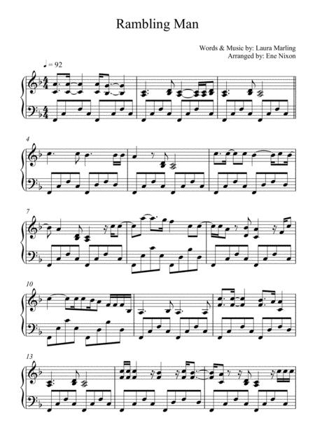 Rambling Man Laura Marling Intermediate Piano Solo Page 2