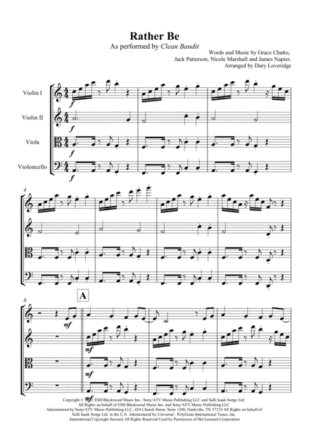 Rather Be Clean Bandit String Quartet Page 2