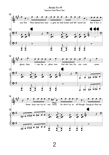 Ready For It Soprano Or Tenor Saxophone Piano Page 2