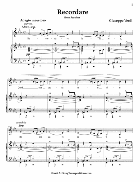 Recordare From Requiem E Flat Major Page 2