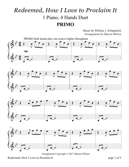 Redeemed How I Love To Proclaim It 1 Piano 4 Hands Duet Page 2