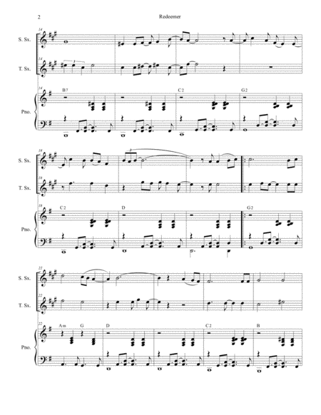 Redeemer Duet For Soprano And Tenor Saxophone Page 2