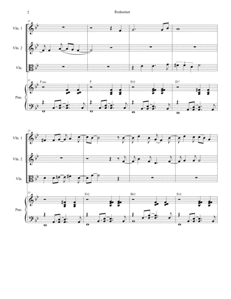Redeemer For String Quartet And Piano Page 2