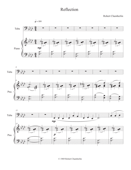 Reflection For Tuba With Piano Accompaniment Page 2