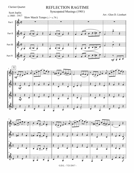 Reflection Ragtime Clarinets Page 2