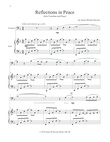 Reflections In Peace Trombone Piano Page 2