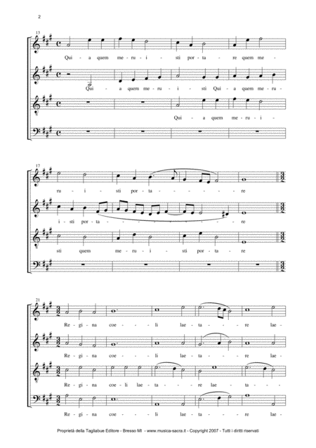 Regina Coeli Laetare G Aichinger For Satb Choir Page 2