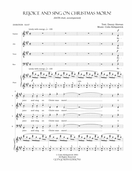 Rejoice And Sing On Christmas Morn Satb Accompanied Page 2