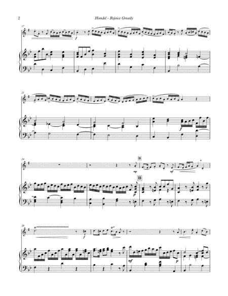 Rejoice Greatly From The Messiah For Trumpet And Piano Page 2