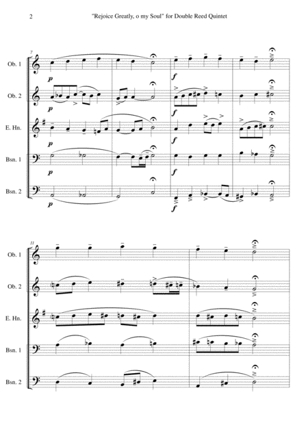 Rejoice Greatly O My Soul For Double Reed Quintet Page 2