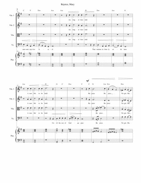 Rejoice Mary Tune Of O Come O Come Emmanuel Strings And Piano Page 2