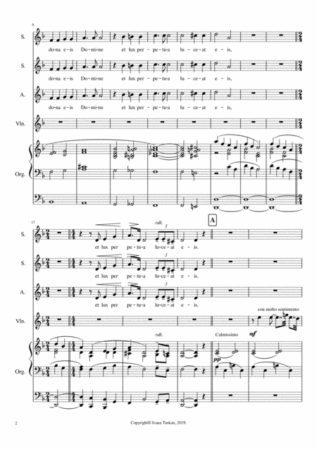 Requiem For Ssa Violin And Organ Page 2