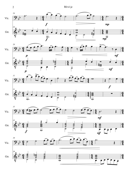 Reve Je For Cello And Guitar Page 2