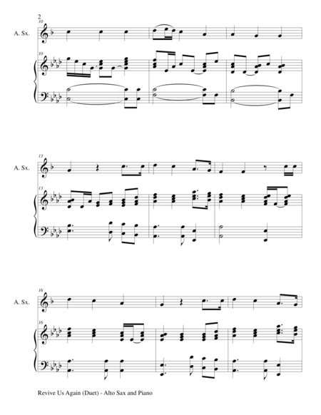Revive Us Again Duet Alto Sax And Piano Score And Parts Page 2