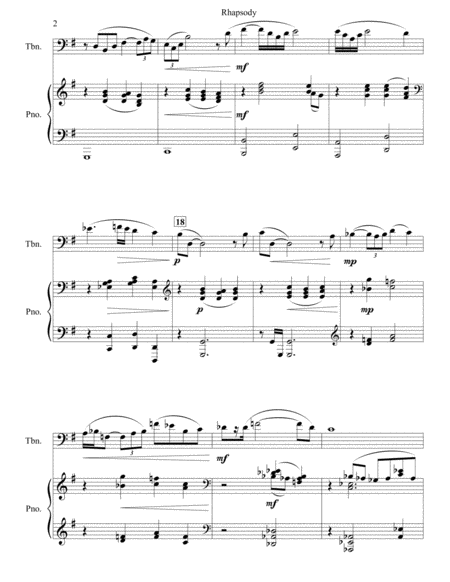 Rhapsody For Trombone And Piano Page 2