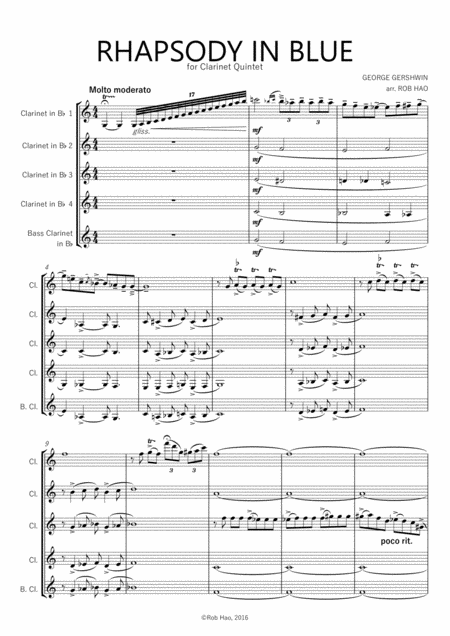 Rhapsody In Blue For Clarinet Quintet Page 2