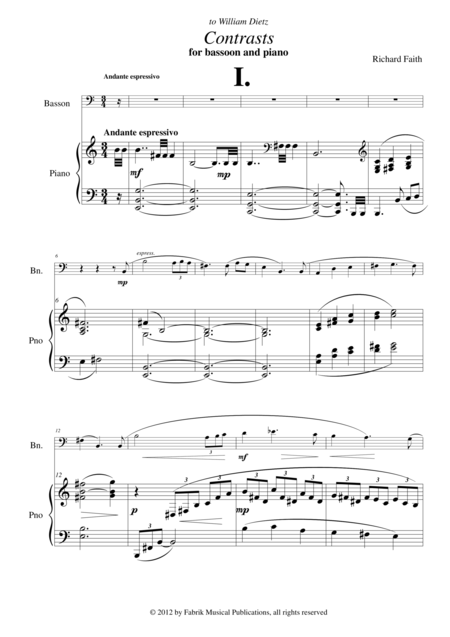 Richard Faith Contrasts For Bassoon And Piano Page 2