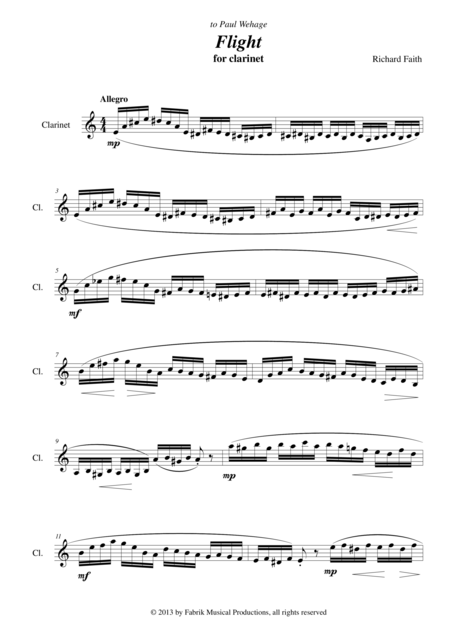 Richard Faith Flight For Solo Clarinet Page 2