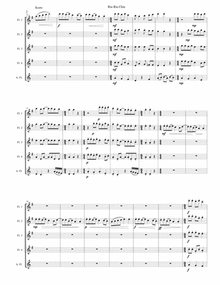 Riu Riu Chiu Arranged For Flute Quintet 4 Flutes And 1 Alto Flute Page 2
