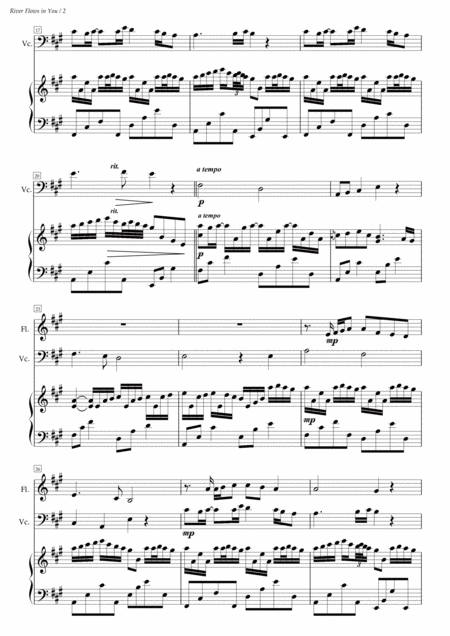 River Flows In You With Double Counter Melody Piano Cello Flute Trio Page 2