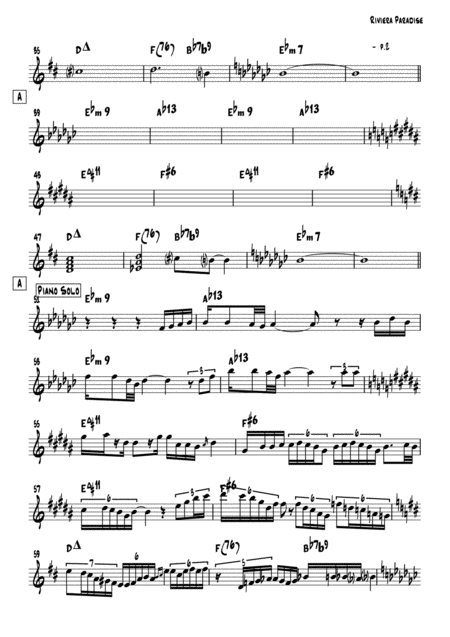 Riviera Paradise Stevie Ray Vaughan Hammond And Piano Solo Part Transcription Page 2